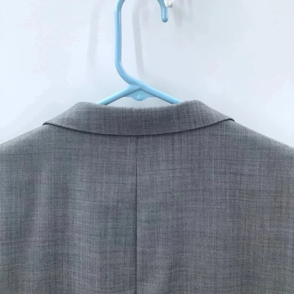 Men's Egara Suit Blazer 42 R Slim Fit 100% Wool Heather Gray Lined Vented